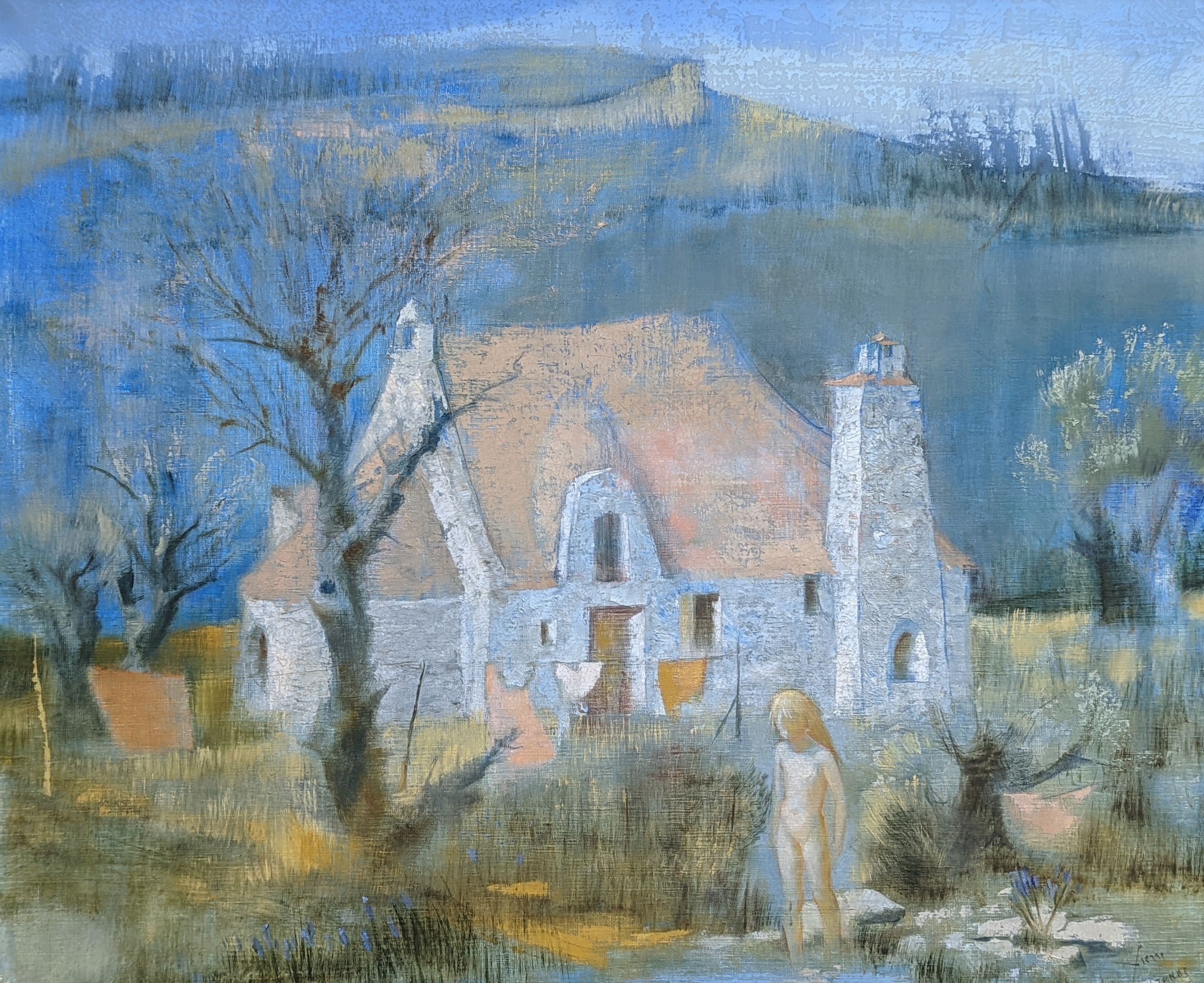 Pierre Lavarenne (1928-), oil on canvas, La Maison de la Colline, signed, 54 x 65cm